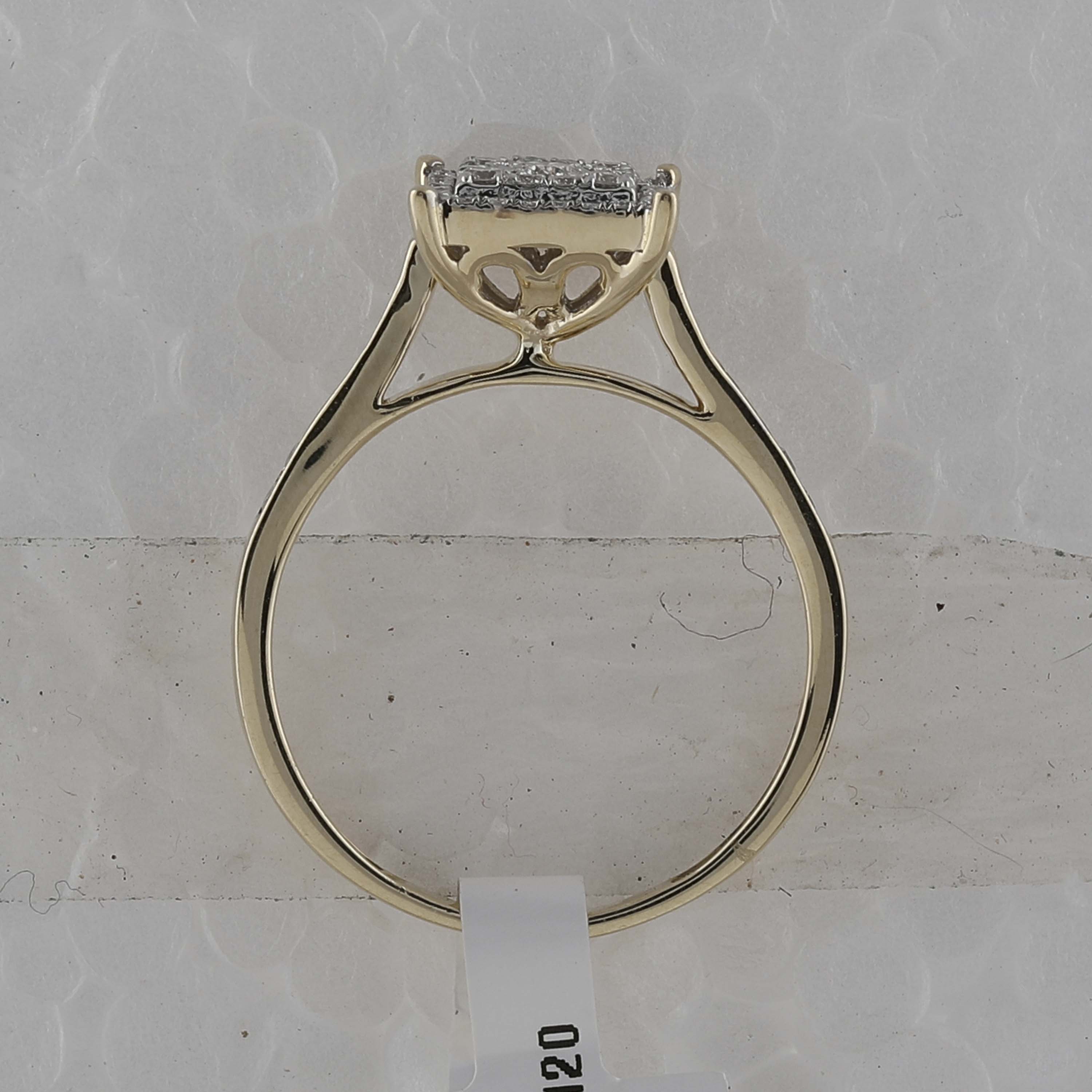 10kt Yellow Gold Womens Round Yellow Diamond Square Ring 1/3 Cttw