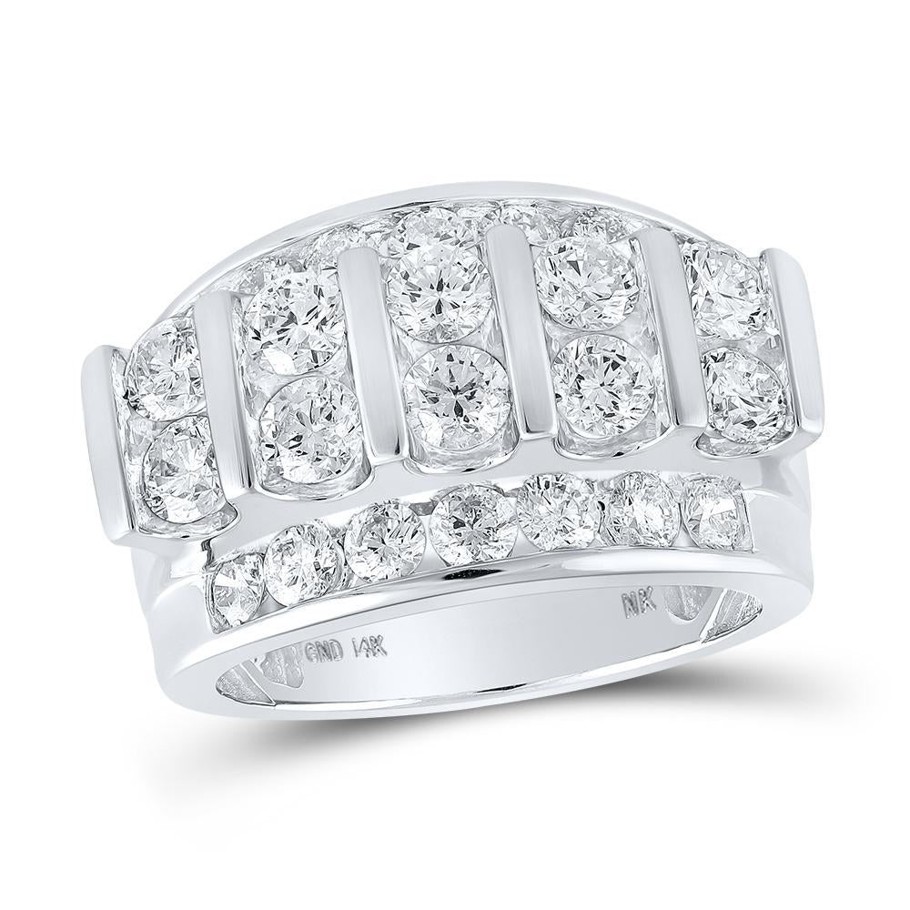 14kt White Gold Mens Round Diamond Band Ring 4 Cttw