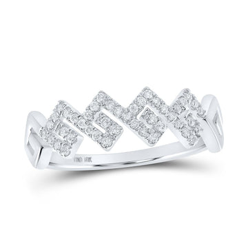 10kt White Gold Womens Round Diamond Stackable Band Ring 1/5 Cttw