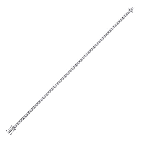 14kt White Gold Womens Round Diamond Classic Tennis Bracelet 3 Cttw