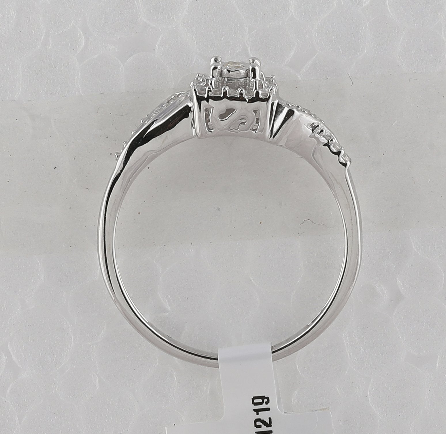 Sterling Silver Womens Round Diamond Square Ring 1/6 Cttw