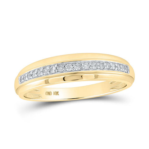 10kt Yellow Gold His Hers Round Diamond Square Matching Wedding Set 1/2 Cttw