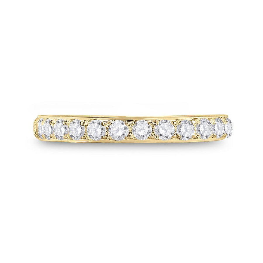 14kt Yellow Gold Womens Round Diamond Wedding Single Row Band 1/2 Cttw