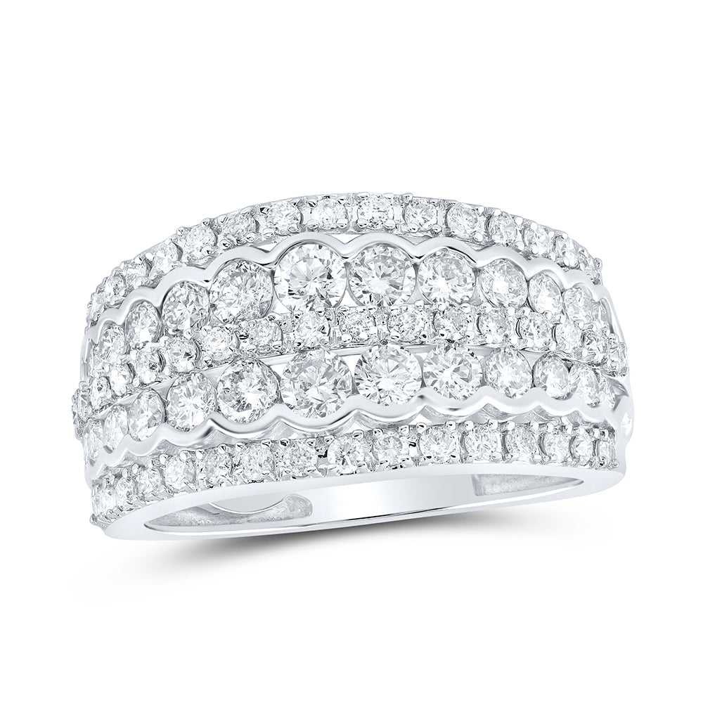 10kt White Gold Womens Round Diamond Band Ring 1-5/8 Cttw