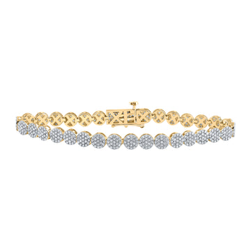 10kt Yellow Gold Womens Round Diamond Fashion Bracelet 2-1/3 Cttw