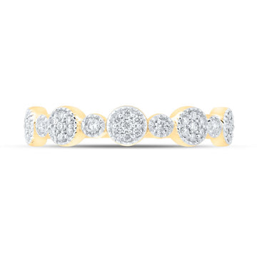 10kt Yellow Gold Womens Round Diamond Stackable Band Ring 1/5 Cttw