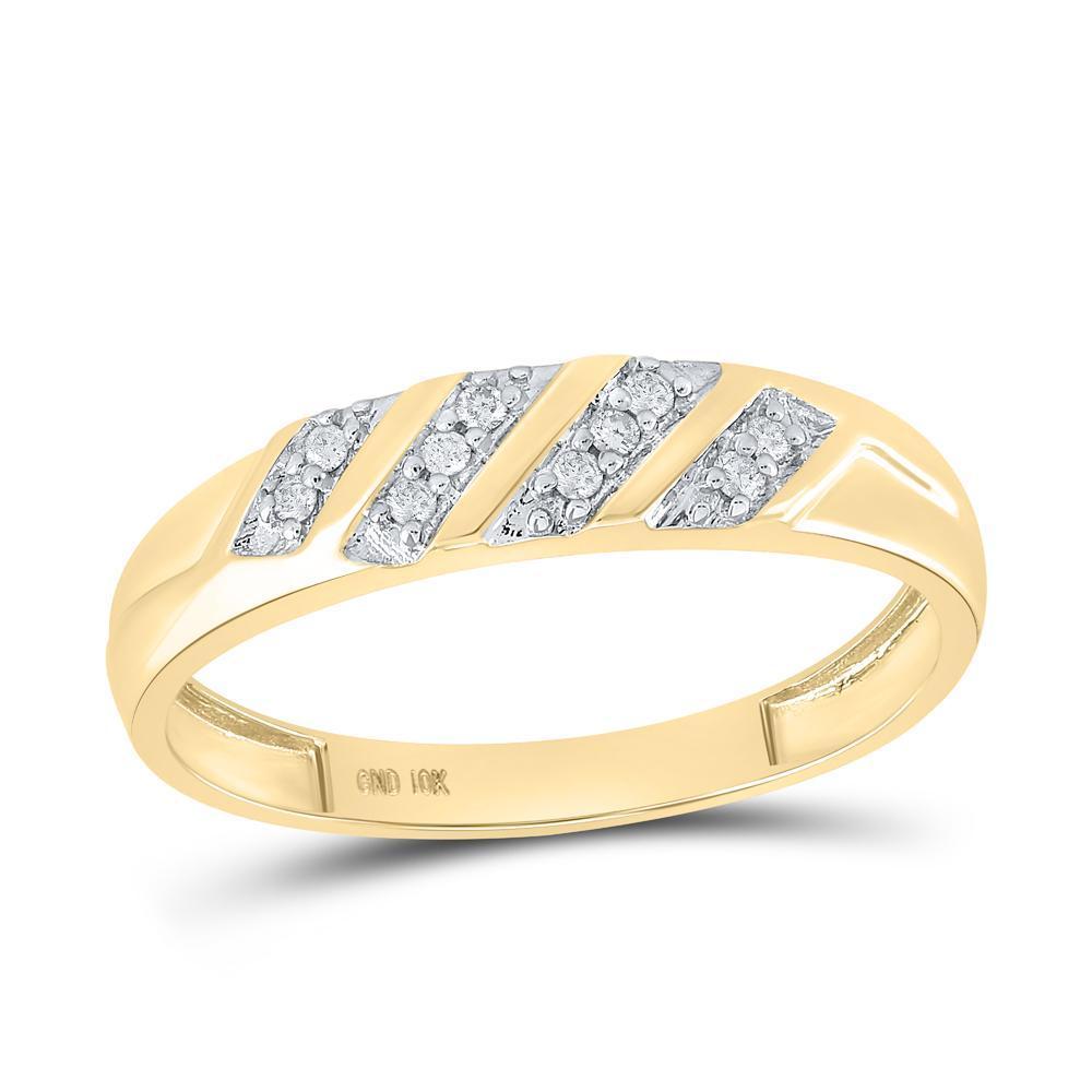 10kt Yellow Gold His Hers Round Diamond Cluster Matching Wedding Set 1/3 Cttw