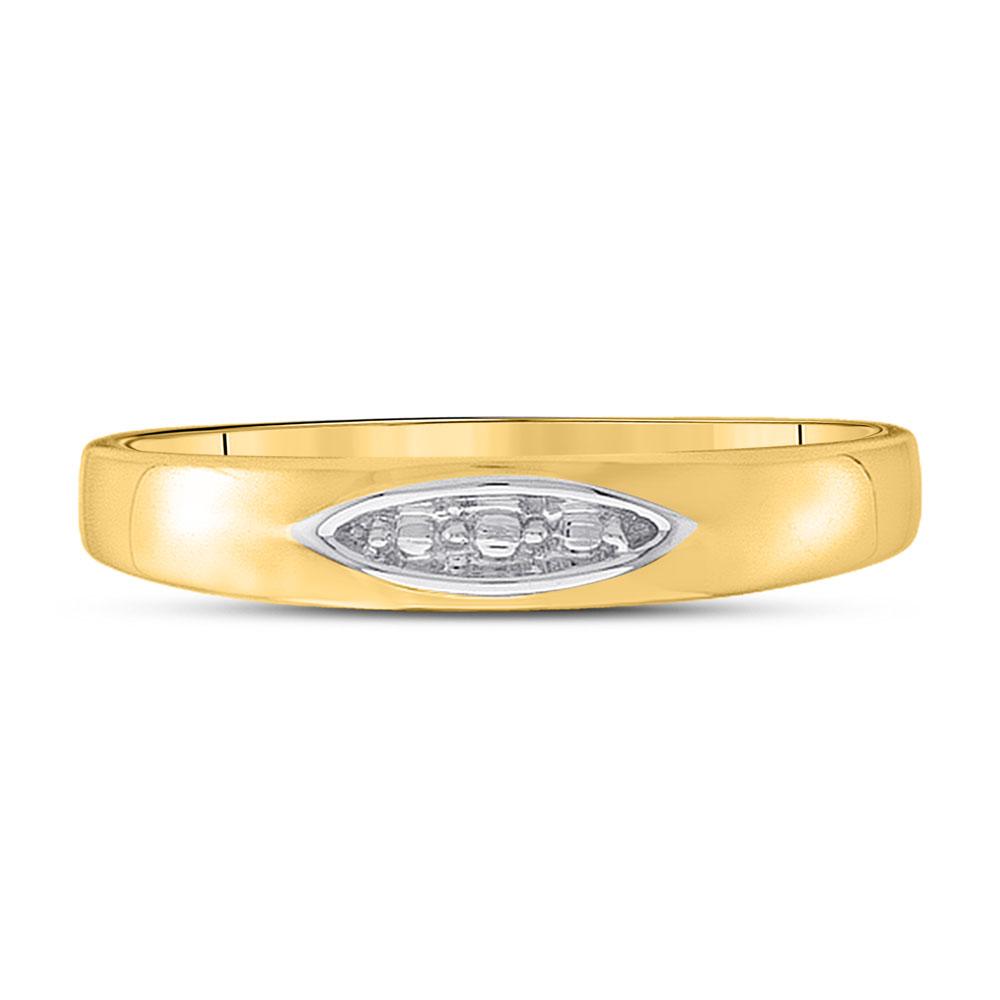 10kt Yellow Gold His Hers Round Diamond Cluster Matching Wedding Set 1/12 Cttw