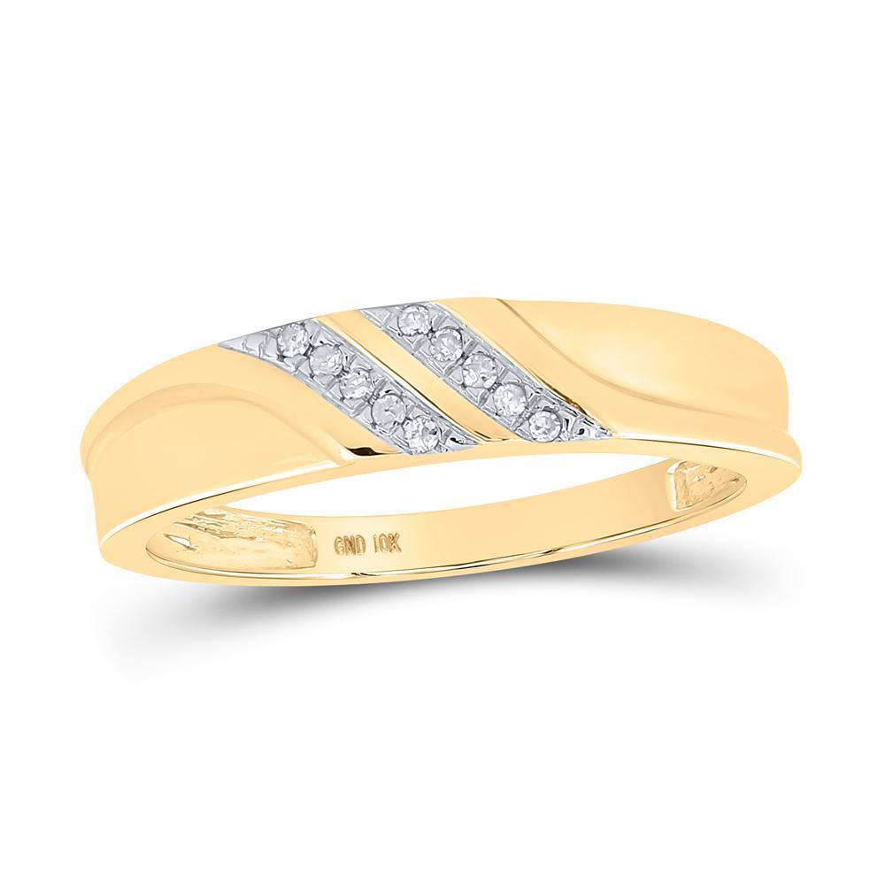 10k Yellow Gold Diamond Cluster Matching Trio His Hers Wedding Ring Band Set 1/3 Cttw