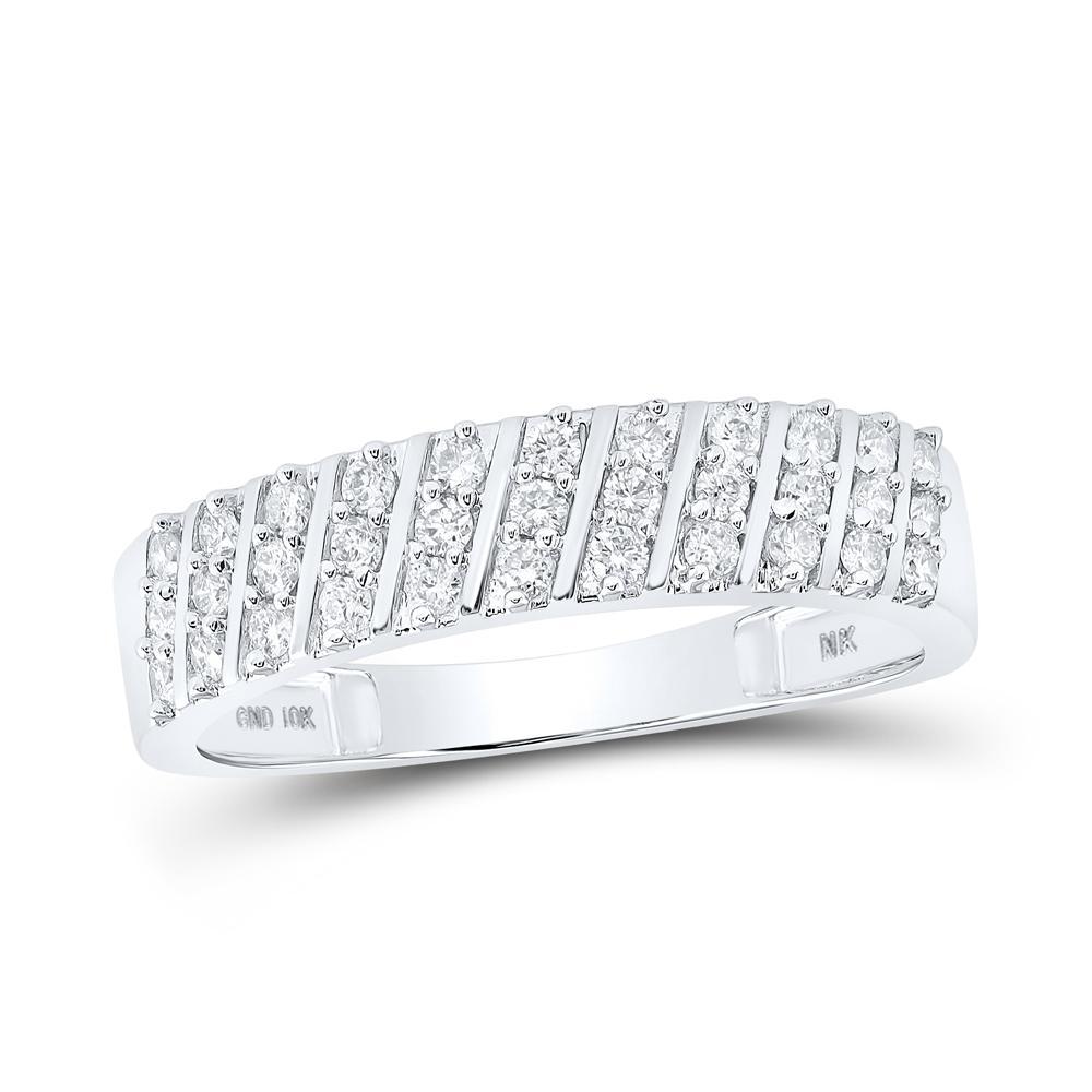 10kt White Gold His Hers Round Diamond Cluster Matching Wedding Set 1-1/4 Cttw