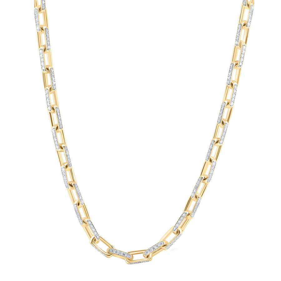 10kt Yellow Gold Mens Round Diamond 18-inch Anchor Link Chain Necklace 10 Cttw