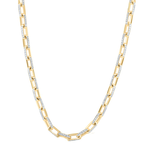 10kt Yellow Gold Mens Round Diamond 18-inch Anchor Link Chain Necklace 10 Cttw