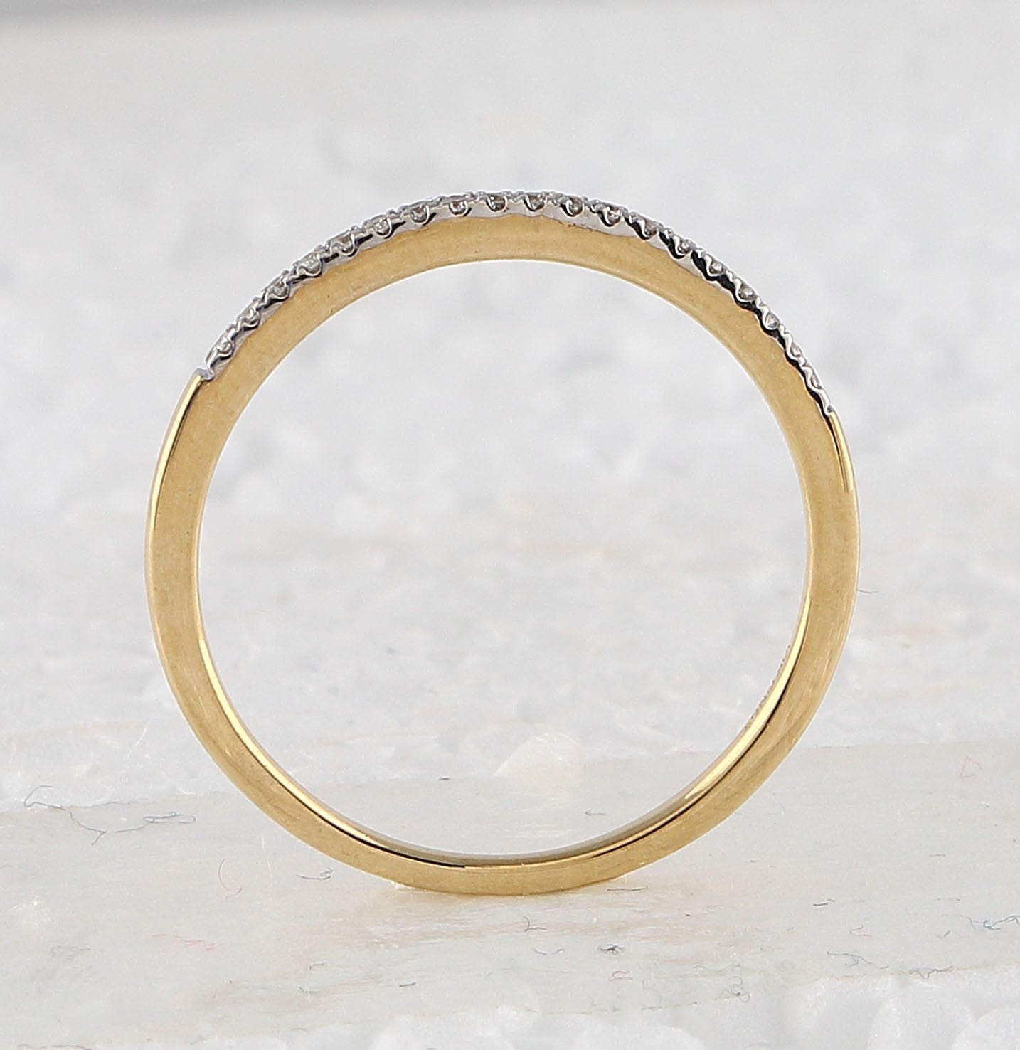 10kt Yellow Gold Round Diamond Bridal Wedding Ring Band Set 1/2 Cttw