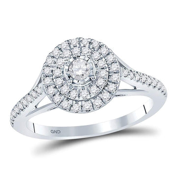 10kt White Gold Round Diamond Solitaire Bridal Wedding Engagement Ring 1/2 Cttw
