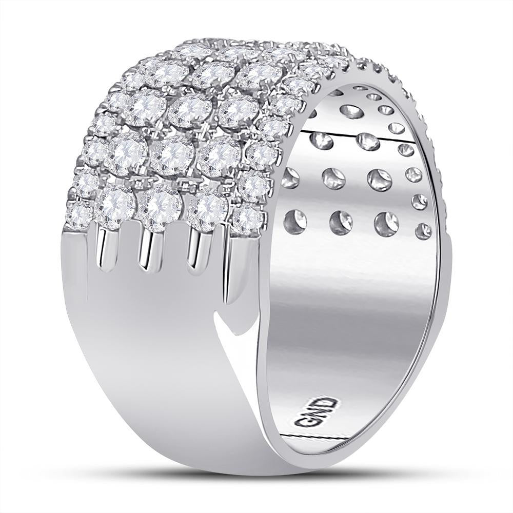 10kt White Gold Womens Round Diamond Band Ring 2 Cttw
