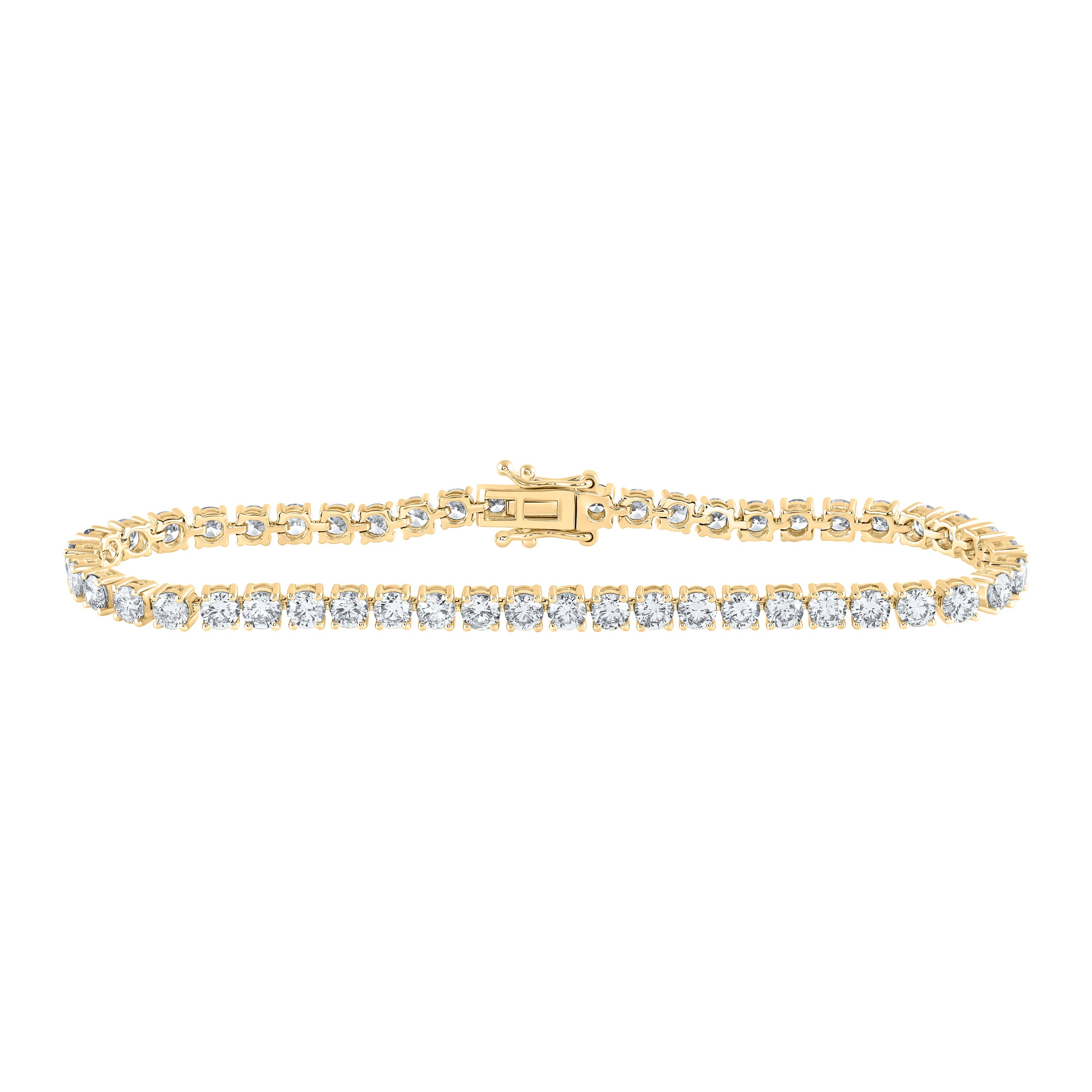 14kt Yellow Gold Womens Round Diamond Fashion Bracelet 7 Cttw