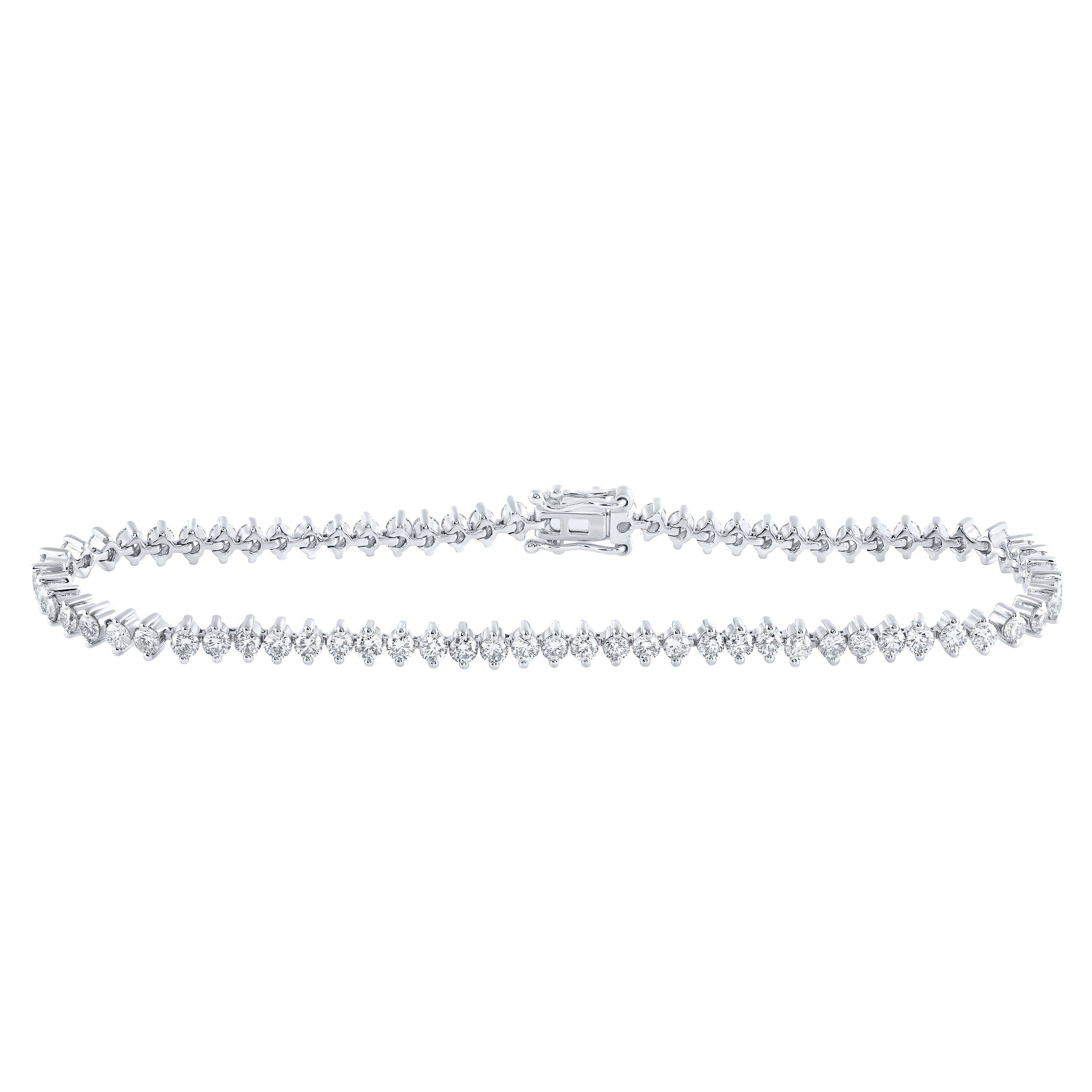 14kt White Gold Womens Round Diamond Tennis Bracelet 3-1/4 Cttw