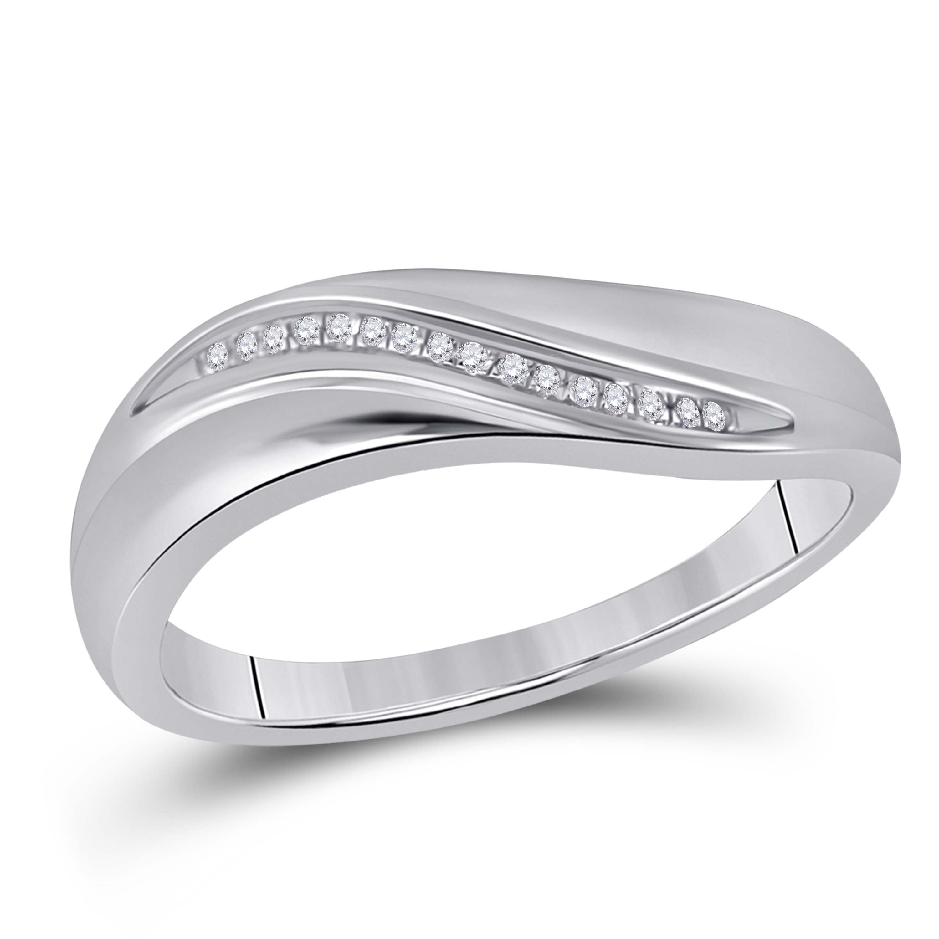 Sterling Silver His Hers Round Diamond Solitaire Matching Wedding Set 1/5 Cttw
