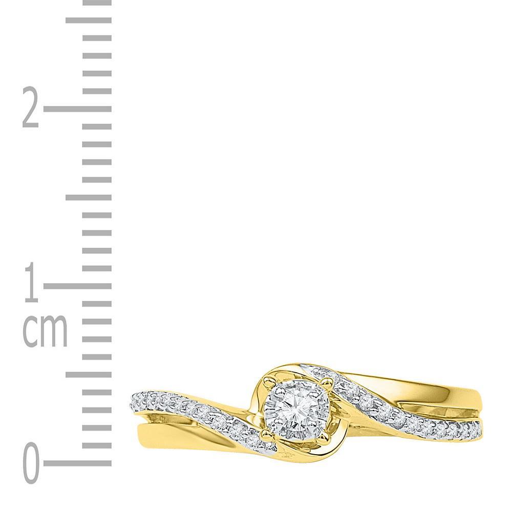 10kt Yellow Gold Round Diamond Solitaire Bridal Wedding Engagement Ring 1/8 Cttw