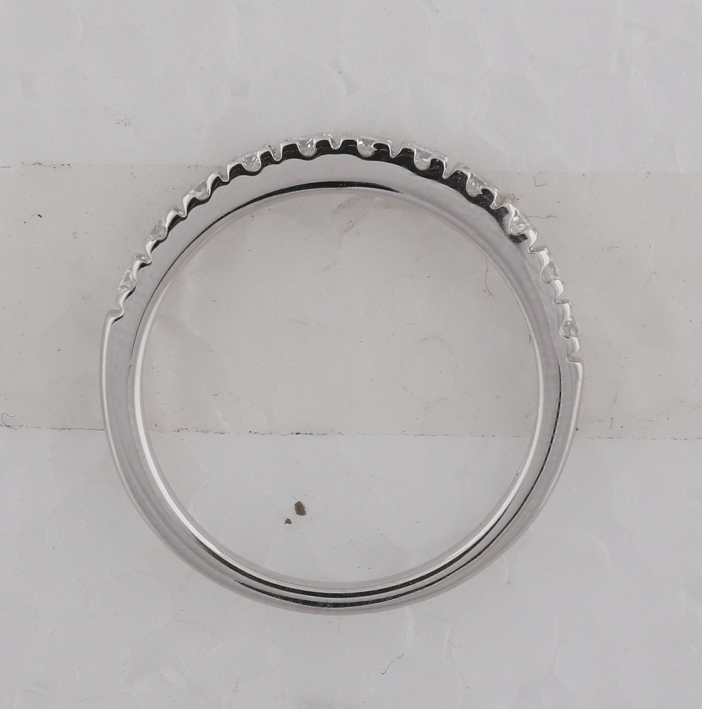 14kt White Gold Womens Round Diamond Slender 3mm Wedding Band 1/3 Cttw