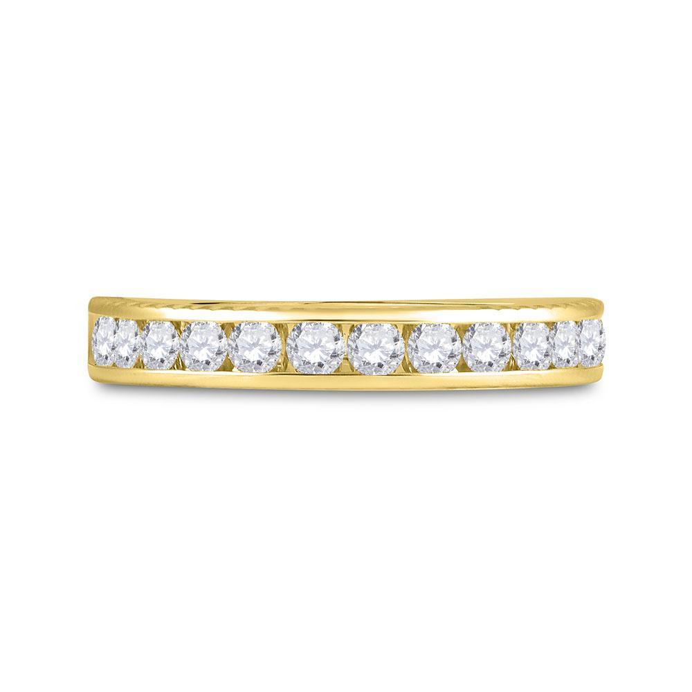 14kt Yellow Gold Womens Round Diamond Wedding Anniversary Band 1/2 Cttw