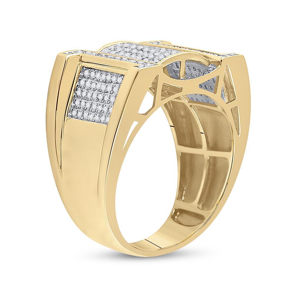 10kt Yellow Gold Mens Round Diamond Band Ring 5/8 Cttw