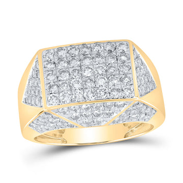 10kt Yellow Gold Mens Round Diamond Faceted Band Ring 2-3/4 Cttw