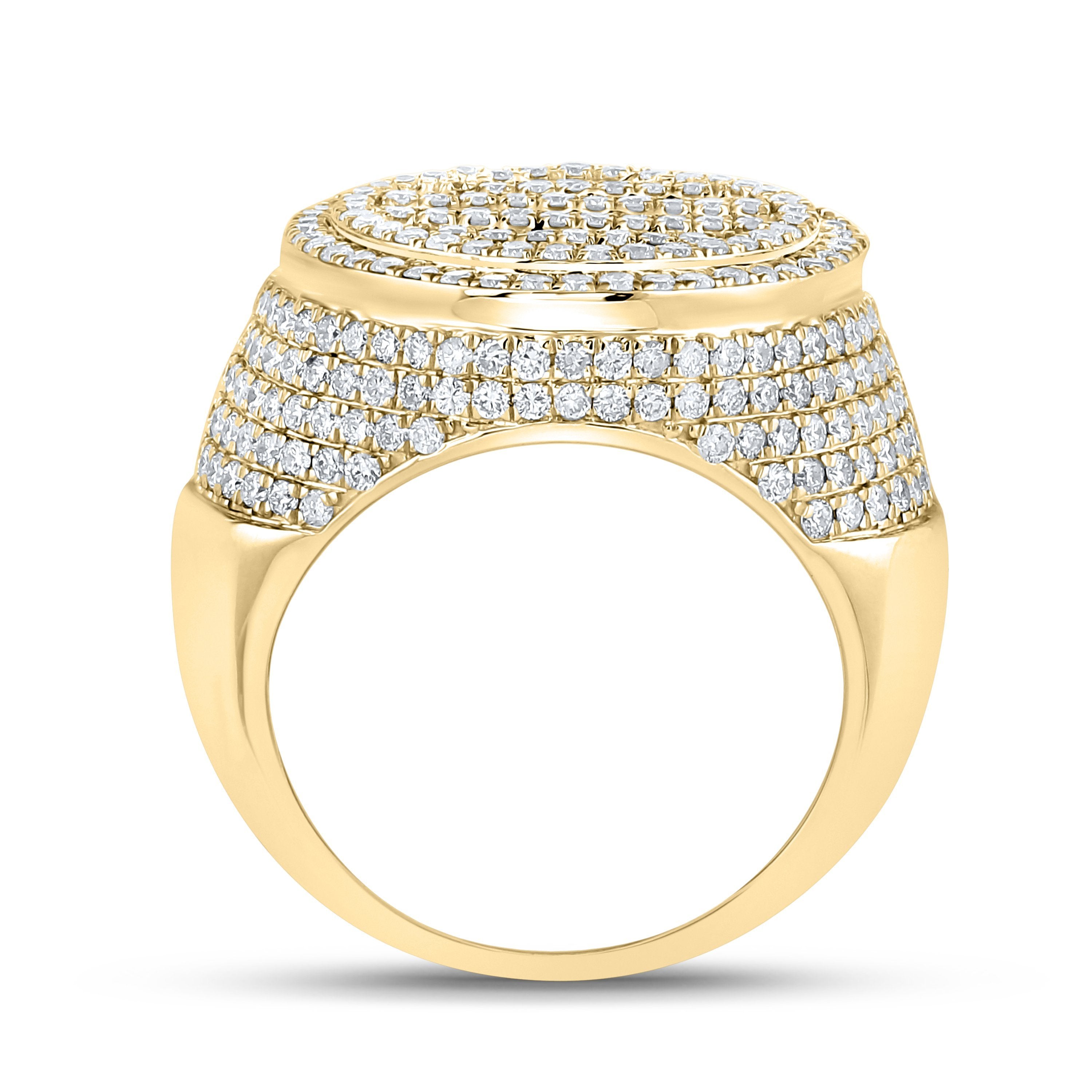 10kt Yellow Gold Mens Baguette Diamond Circle Ring 3-3/8 Cttw