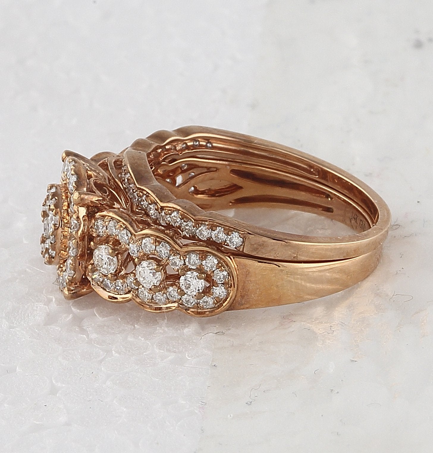 14kt White Gold Womens Round Diamond Graduated Journey Climber Earrings 3/4 Cttw