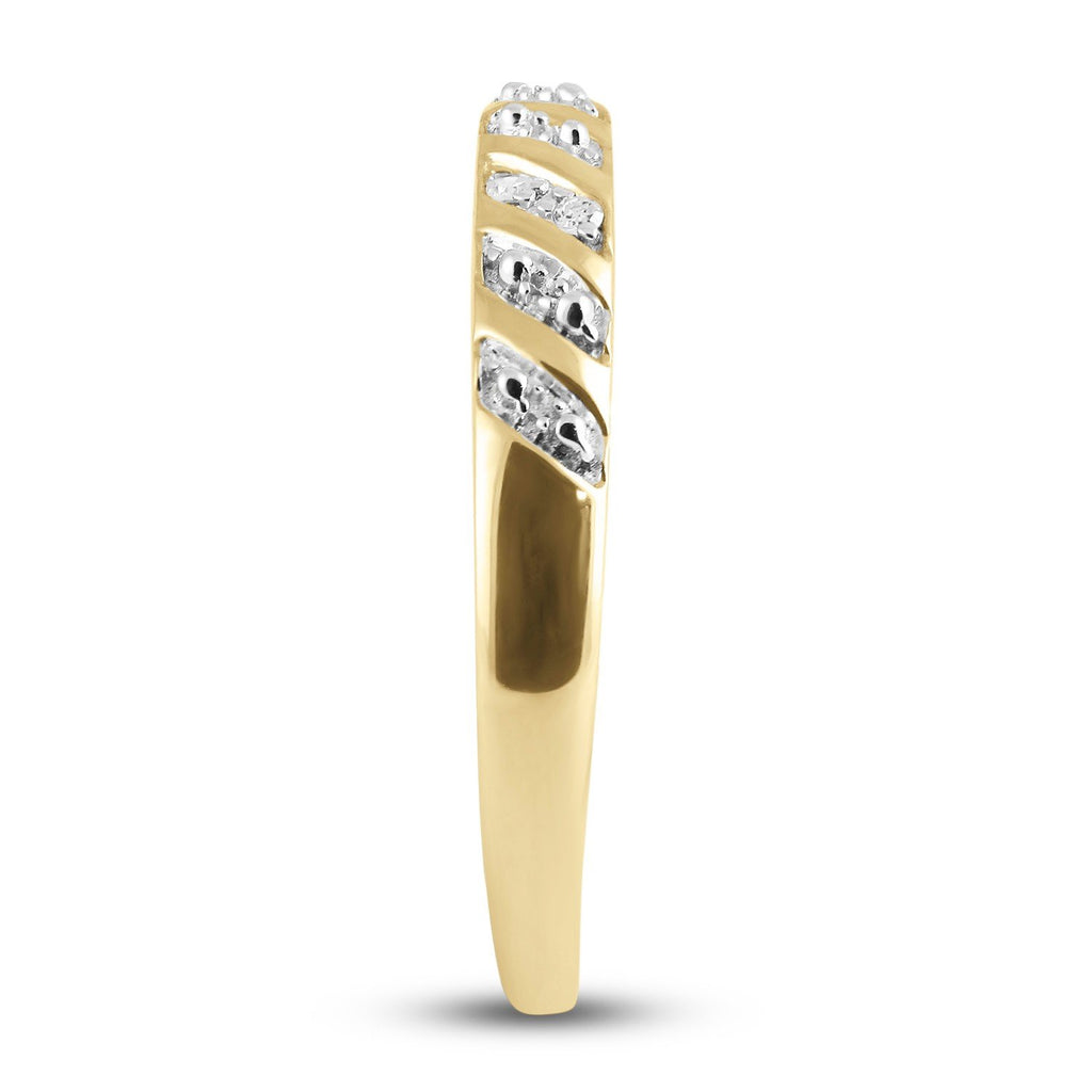 10kt Yellow Gold His Hers Round Diamond Solitaire Matching Wedding Set 1/10 Cttw