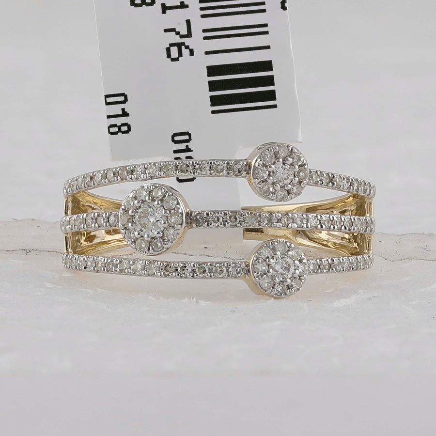 10kt Yellow Gold Womens Round Diamond Band Ring 1/3 Cttw