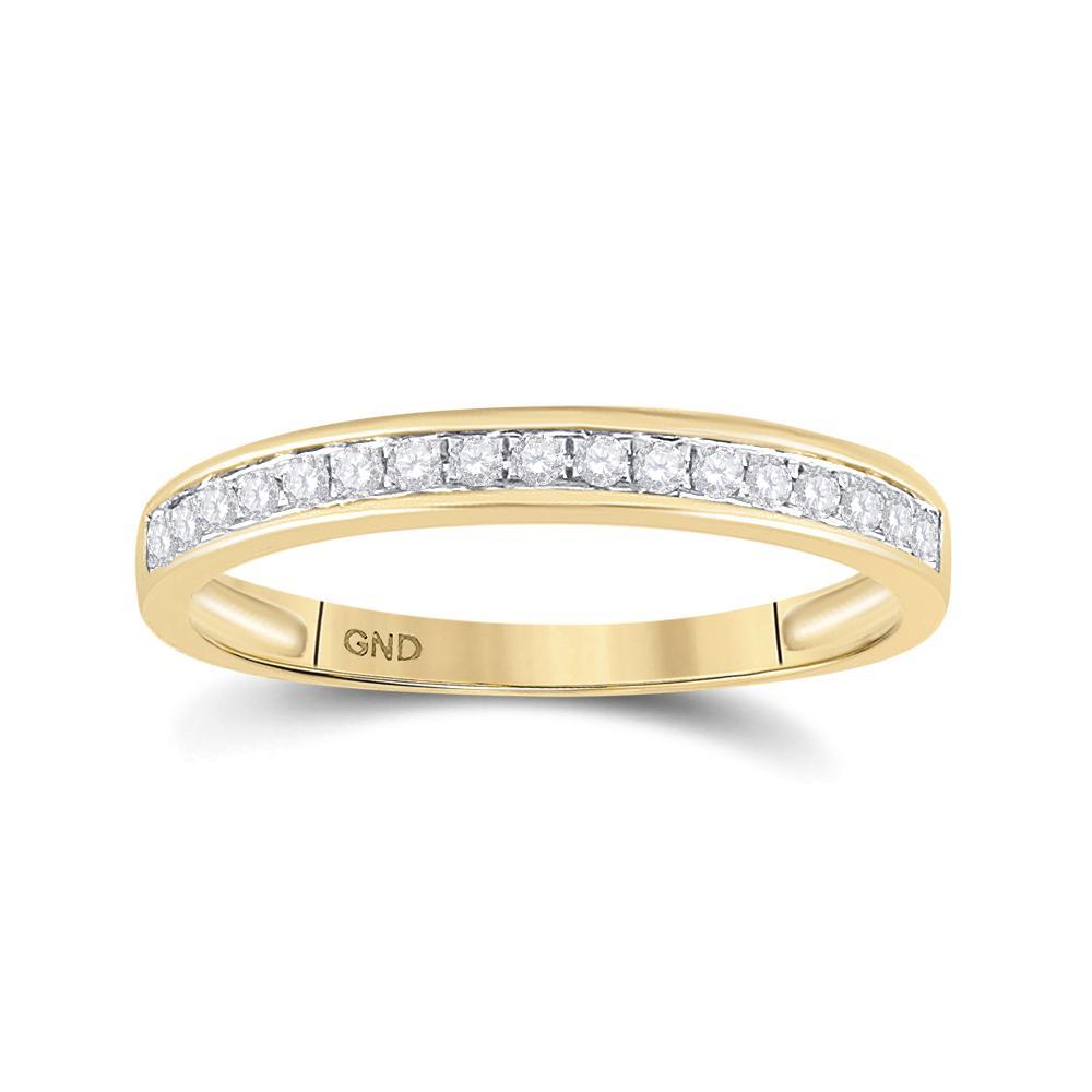 10kt Yellow Gold Round Diamond Halo Bridal Wedding Ring Band Set 1/2 Cttw