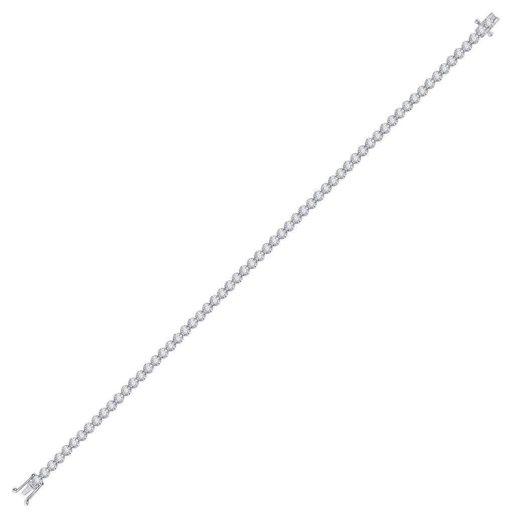 10kt White Gold Womens Round Diamond Studded Tennis Bracelet 2 Cttw