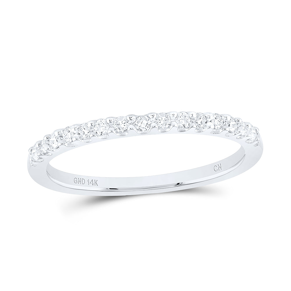 1/6CT-DIA CN FASHION LADIES BAND | Natural Diamonds | 14K White Gold | Metal Weight: ~1.3g | CINDY FASHION LADIES BAND