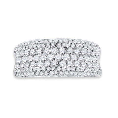 14kt White Gold Womens Round Diamond Anniversary Band Ring 1-1/3 Cttw