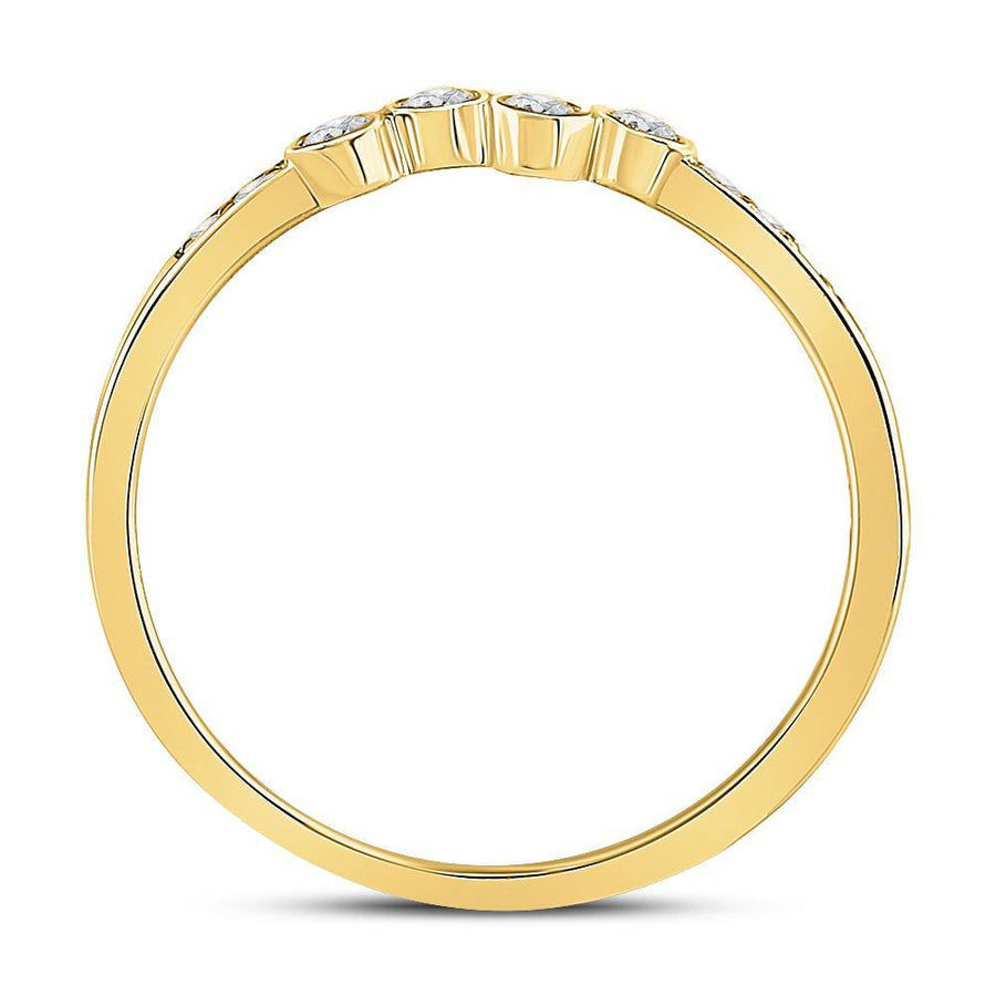 10kt Yellow Gold Womens Round Diamond Stackable Band Ring 1/5 Cttw