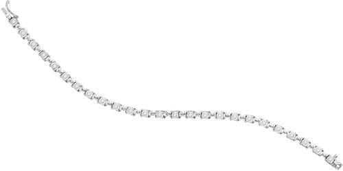 Sterling Silver Womens Round Diamond Mom Bracelet 1 Cttw