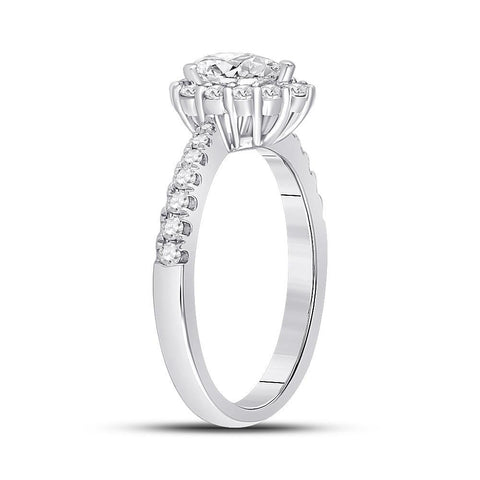 14kt White Gold Pear Diamond Solitaire Bridal Wedding Engagement Ring 1 Cttw