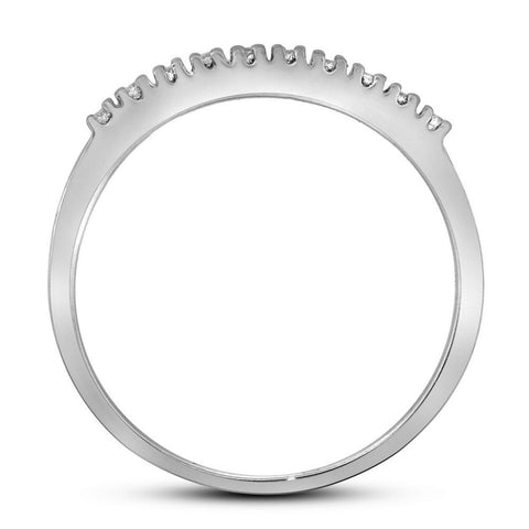 10kt White Gold Round Diamond Bridal Wedding Ring Band Set 1/3 Cttw