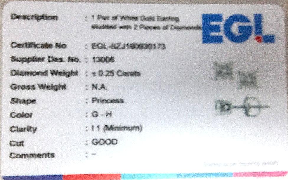 14kt White Gold Womens Round Diamond Solitaire Earrings 1/4 Cttw