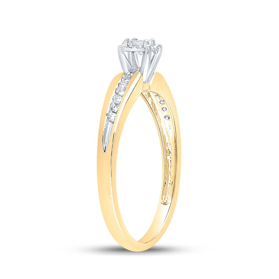 10kt Yellow Gold Womens Princess Diamond Solitaire Promise Ring 1/6 Cttw