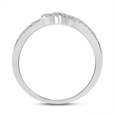 10kt White Gold Womens Round Diamond Knot Stackable Band Ring 1/5 Cttw