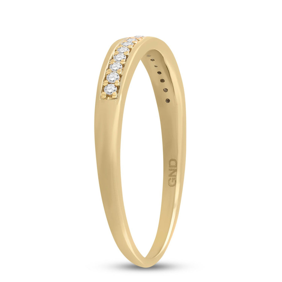 10kt Yellow Gold Womens Round Diamond Wedding Band Ring 1/10 Cttw