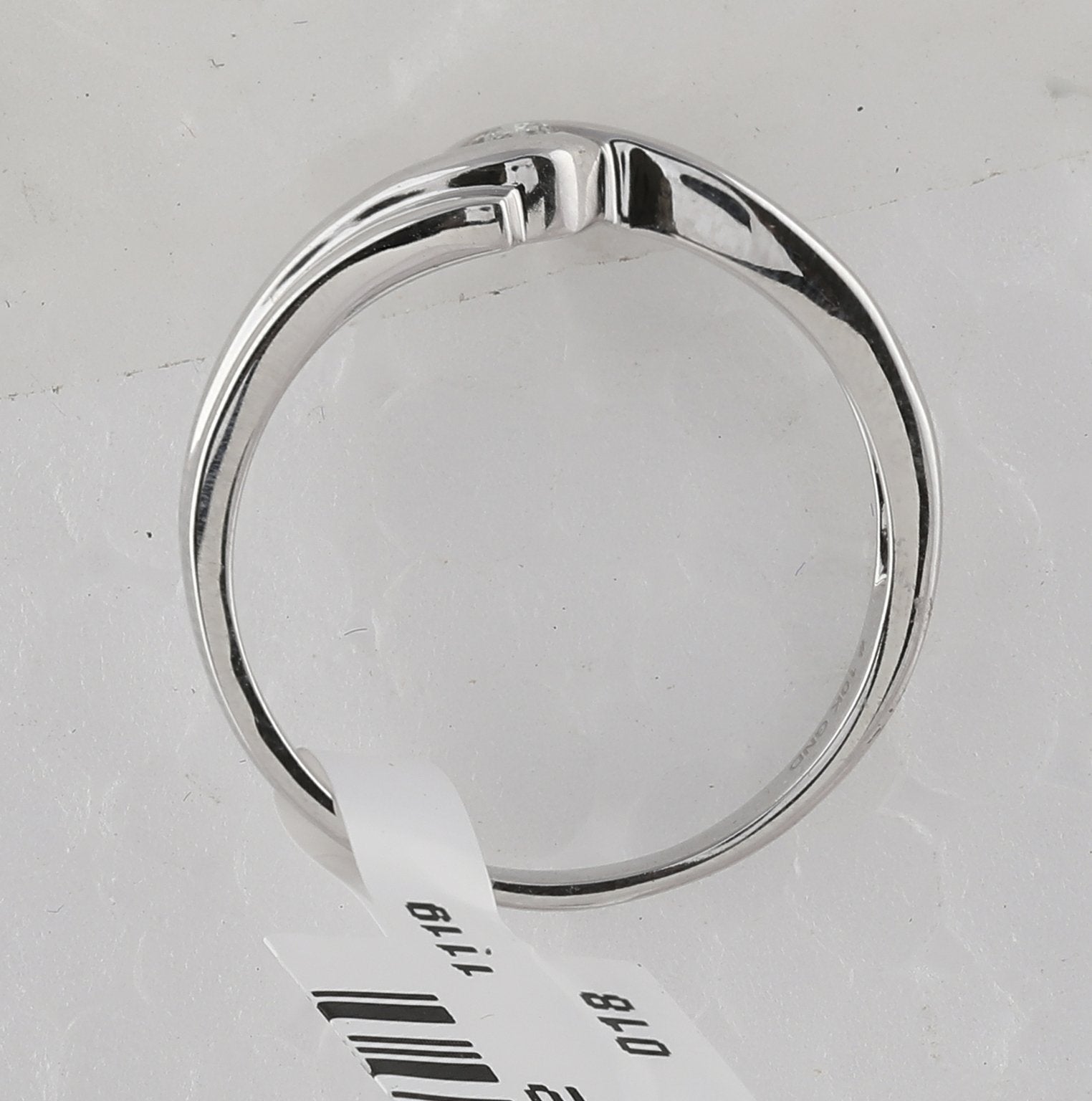 10kt White Gold Womens Round Diamond Solitaire Promise Ring 1/20 Cttw