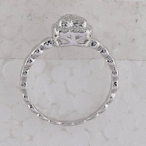10kt White Gold Womens Round Diamond Heart Ring 1/6 Cttw