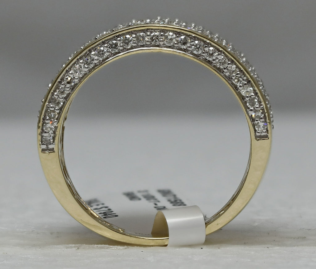 14kt Yellow Gold Mens Round Diamond Pave Band Ring 3-1/5 Cttw