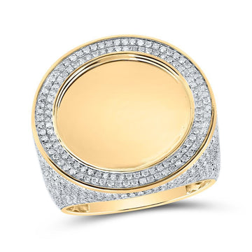 10kt Yellow Gold Mens Round Diamond Memory Circle Ring 1-1/2 Cttw