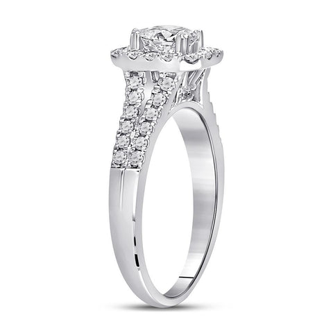 14kt White Gold Emerald Diamond Solitaire Bridal Wedding Engagement Ring 1 Cttw