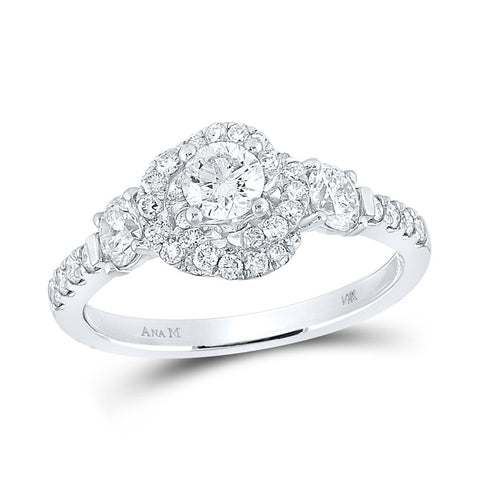 14kt White Gold Round Diamond Solitaire Bridal Wedding Engagement Ring 1 Cttw