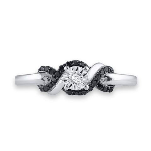 Sterling Silver Round Diamond Solitaire Bridal Wedding Engagement Ring 1/6 Cttw